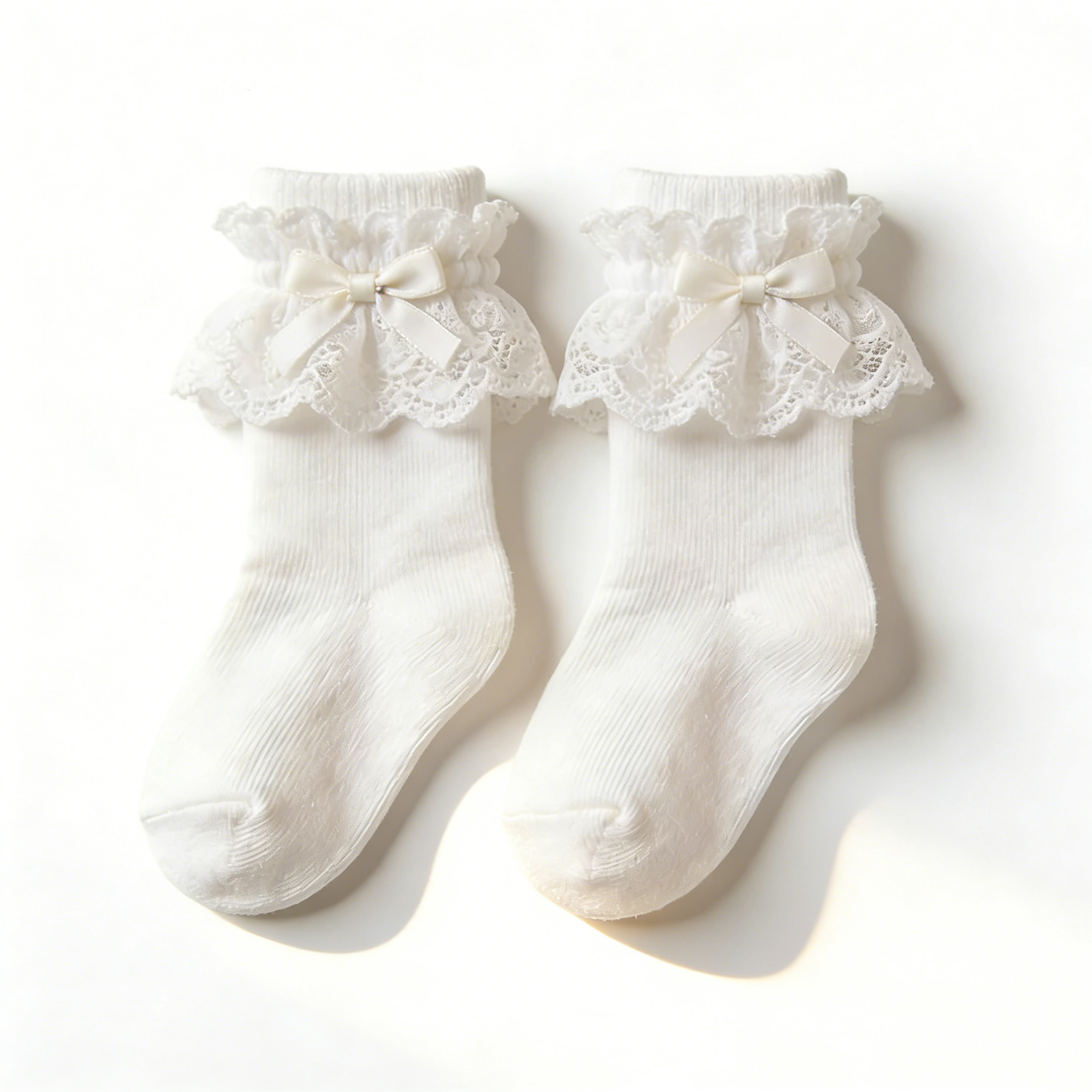 White lace bow stockings