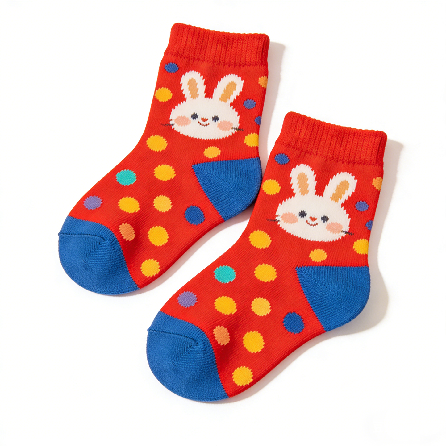 Polka Dot Bunny New Year Red Socks