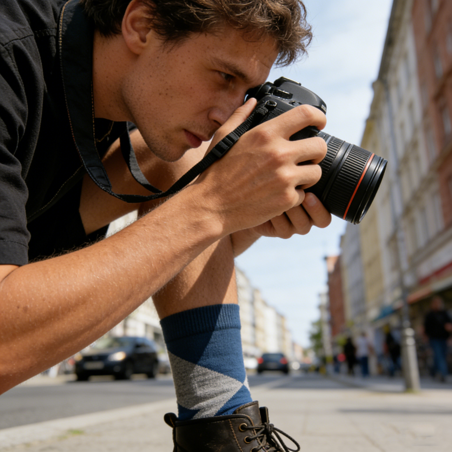 Geometric Pattern Patchwork Socks