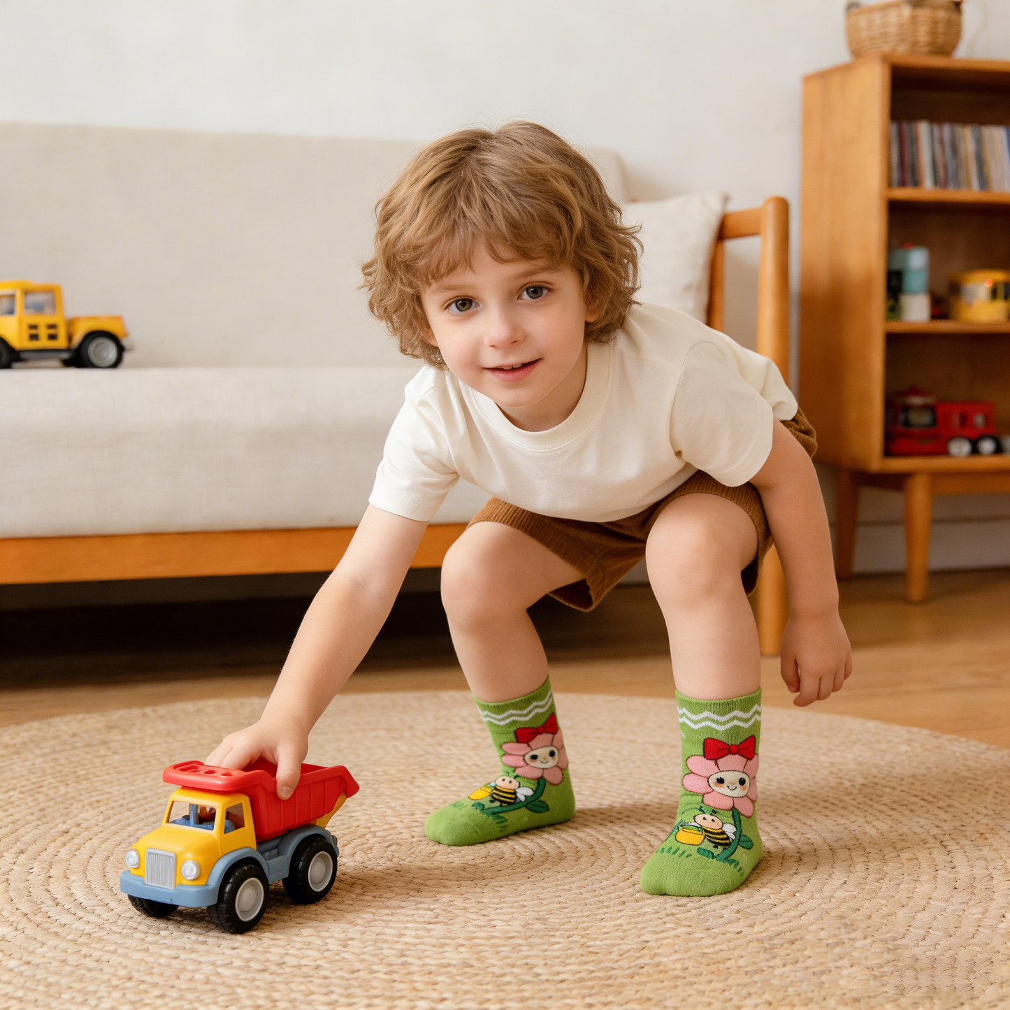 Flower and Bee Socks