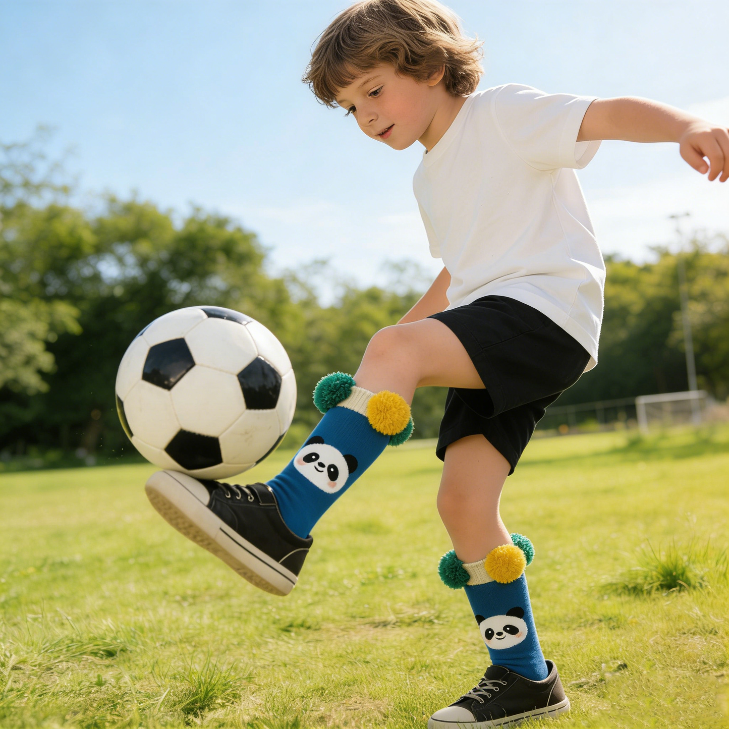 Cute Panda Pom-Pom Socks