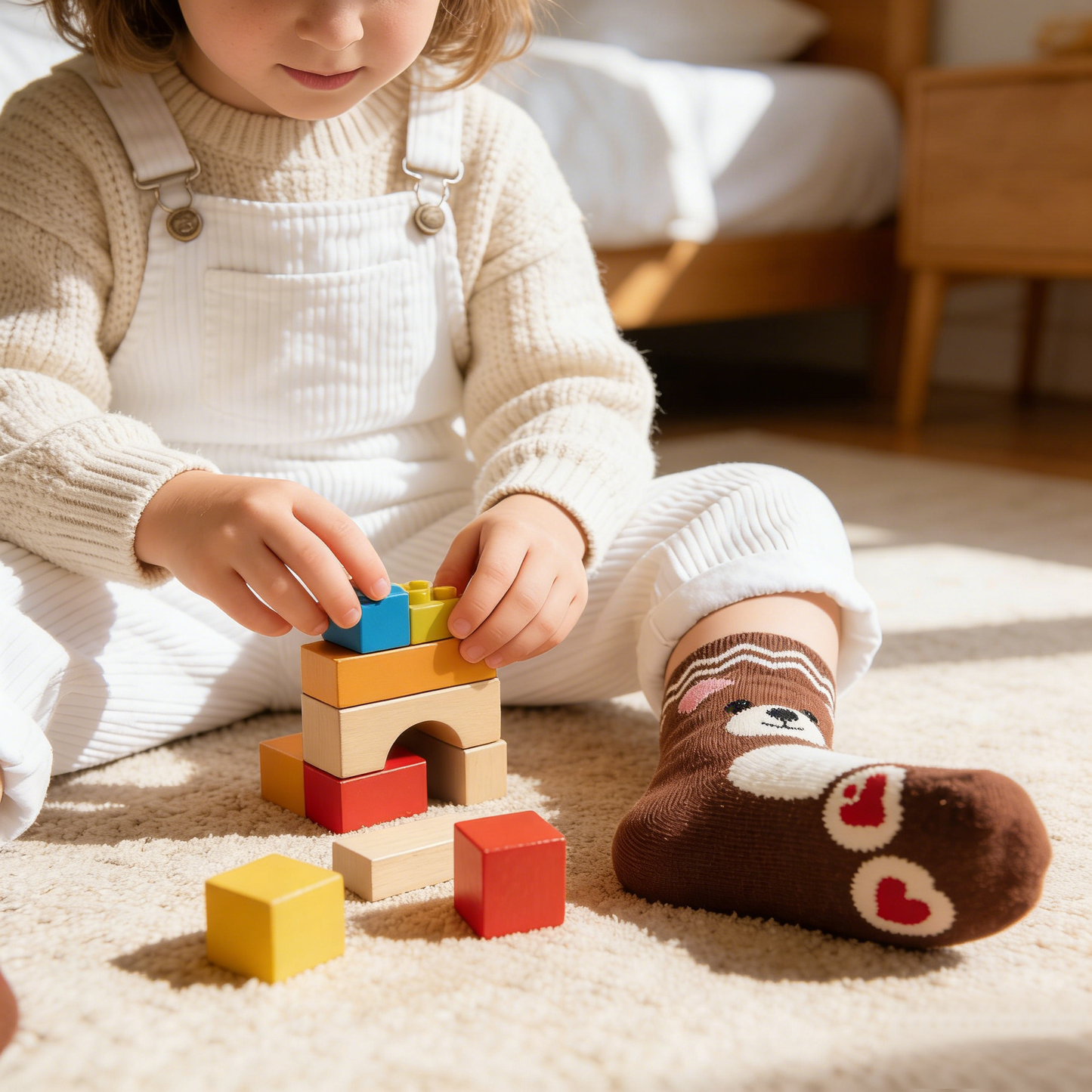 Warm Heart Bear Cute Socks