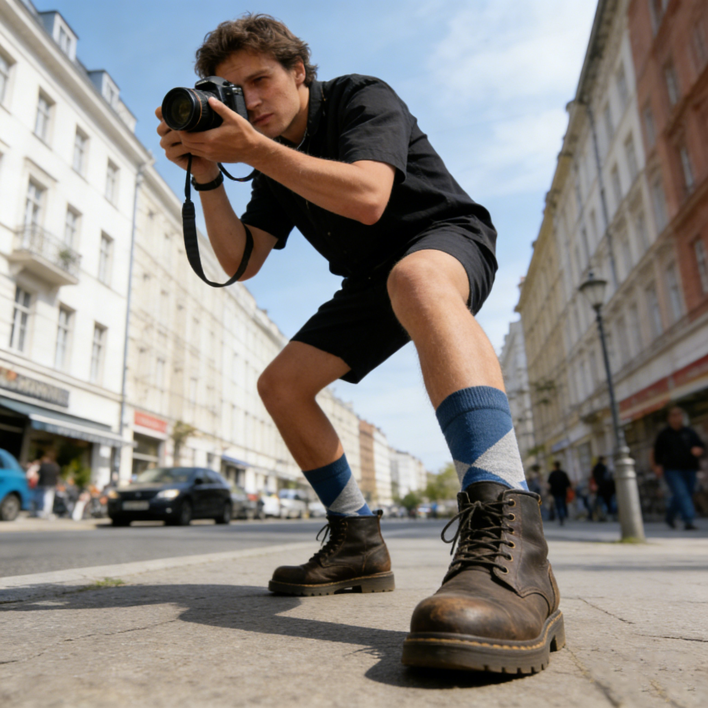 Geometric Pattern Patchwork Socks