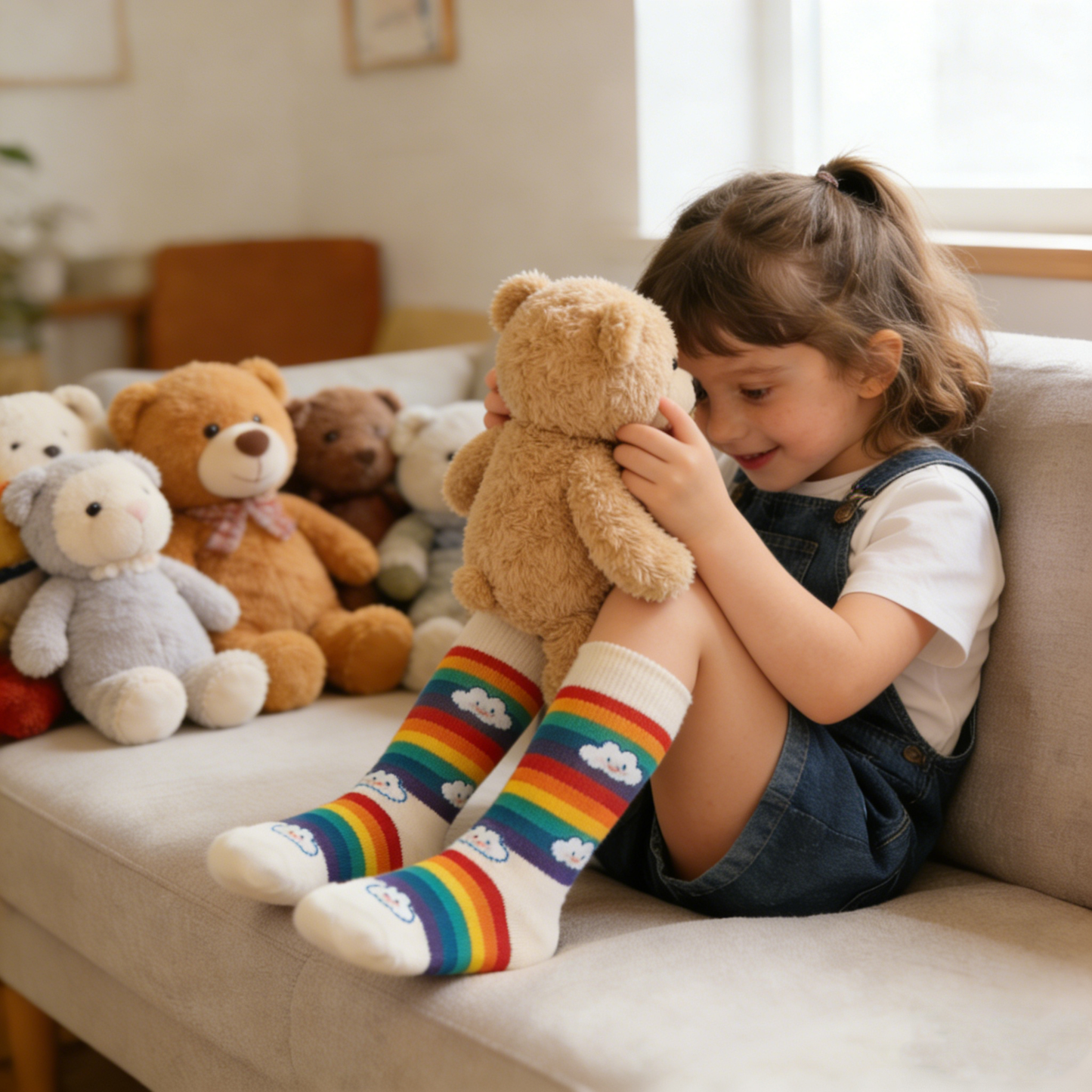 Rainbow Clouds Vibrant Socks