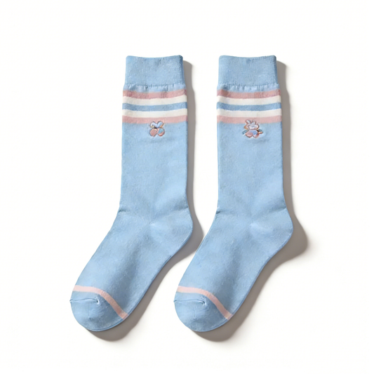 Light Blue Bunny Socks
