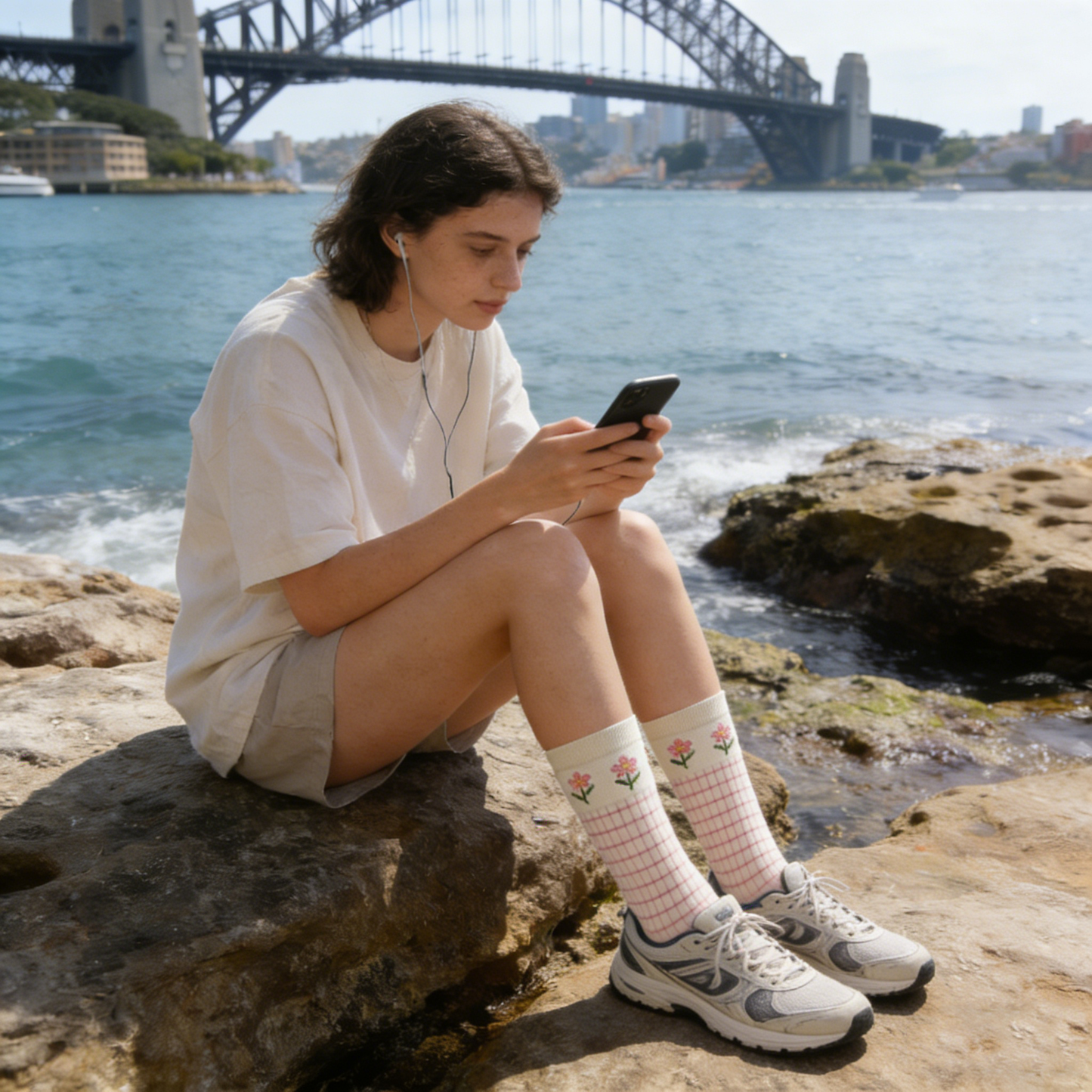 Three Small Flower Socks