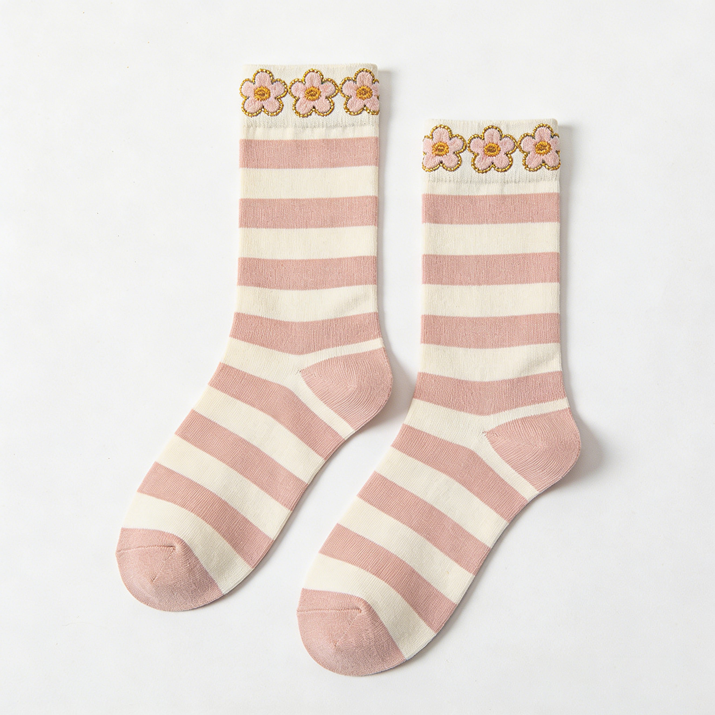 Gold Lace Mid-Calf Socks