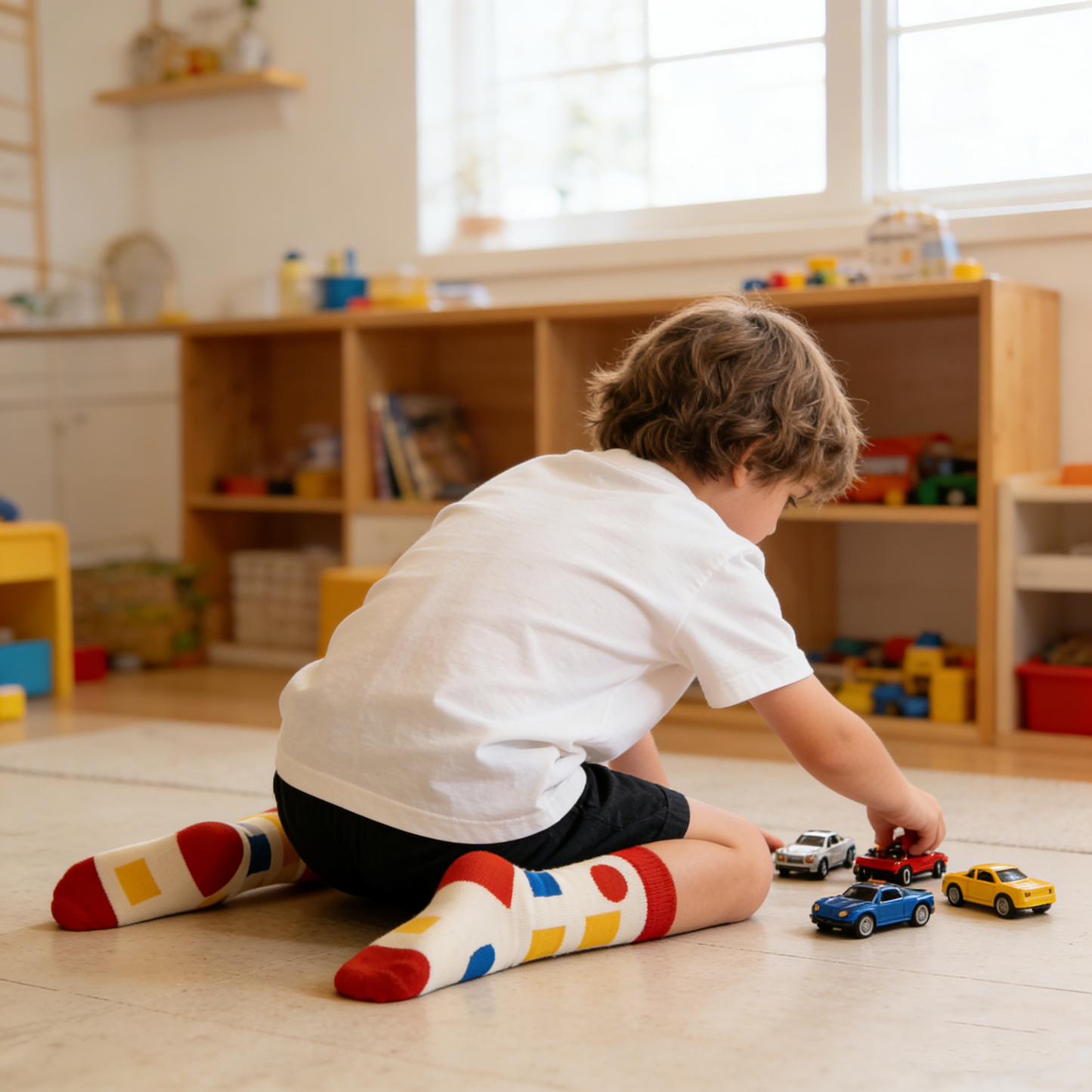 Color Block Geometric Pattern Socks