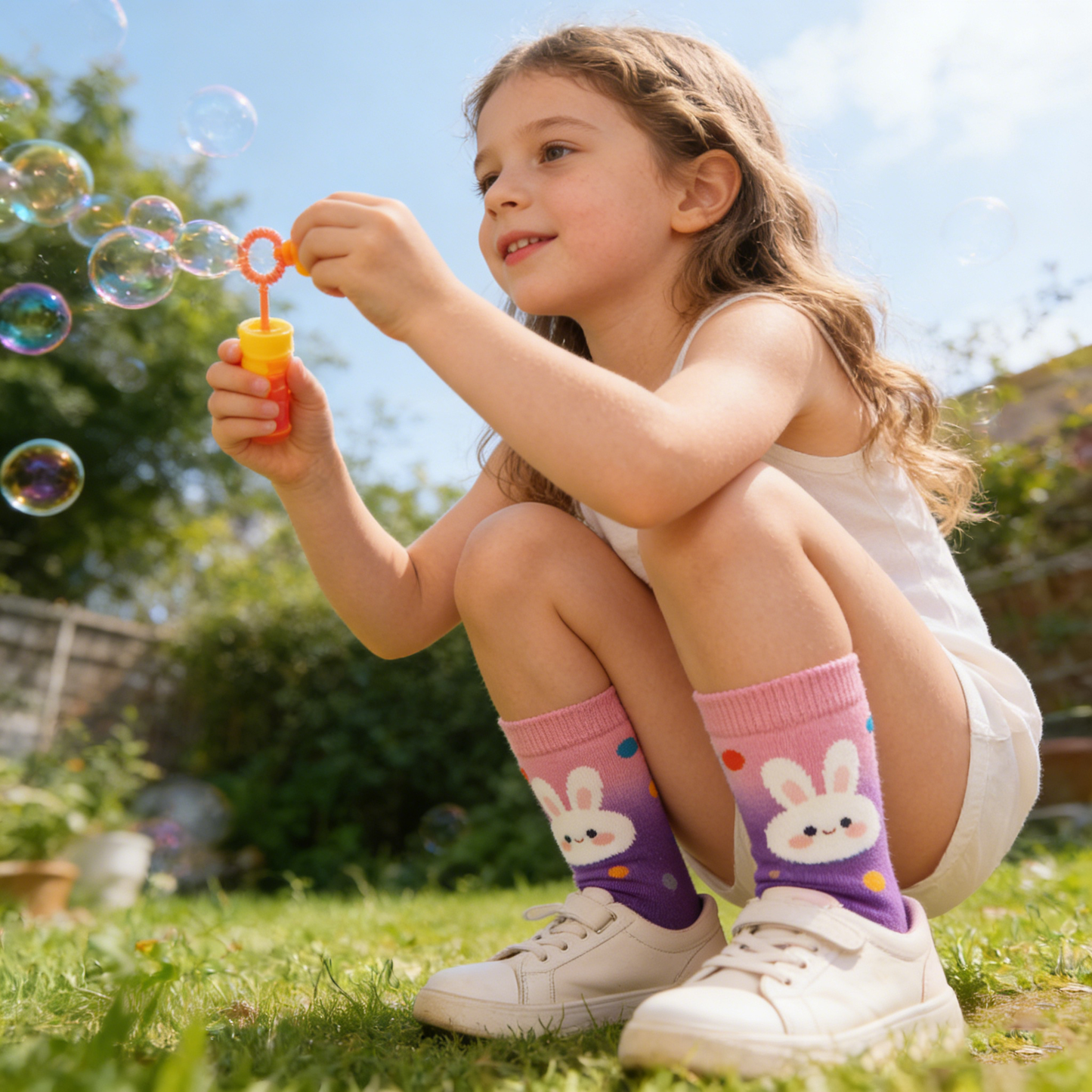 Gradient Pink-Purple Bunny Socks