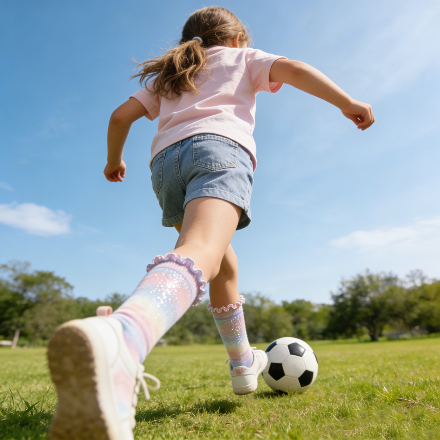 Dreamy Tie-Dye with Sparkle Ruffle Socks